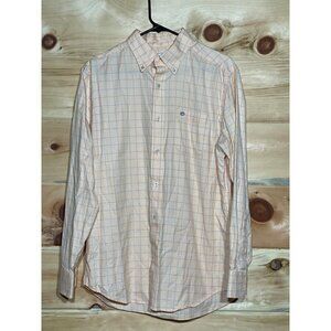 Southern Tide classic fit mens button down shirt. Medium. Orange/blue